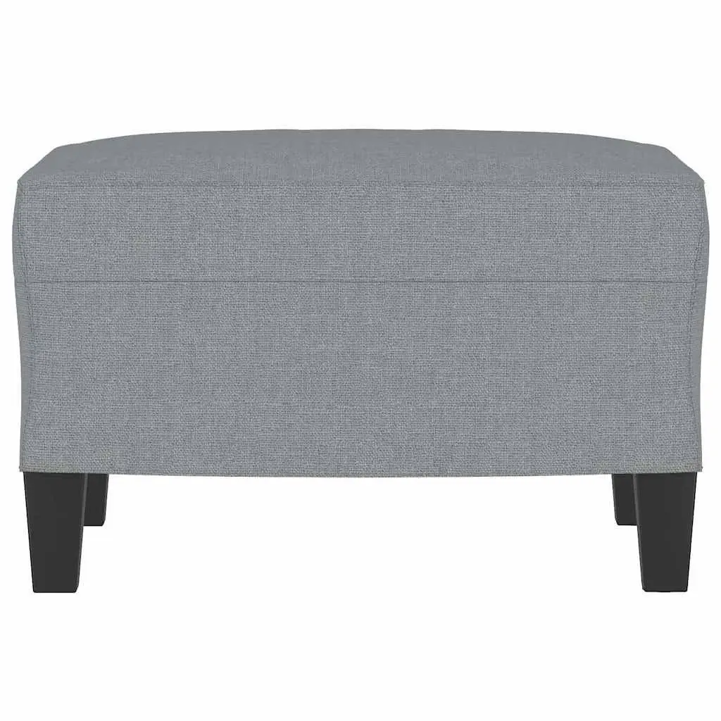 Light Grey Fabric Ottoman Footstool for Living Spaces