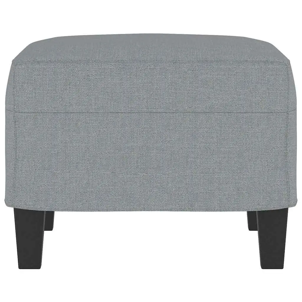 Light Grey Fabric Ottoman Footstool for Living Spaces