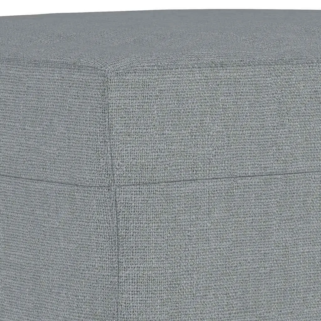 Light Grey Fabric Ottoman Footstool for Living Spaces