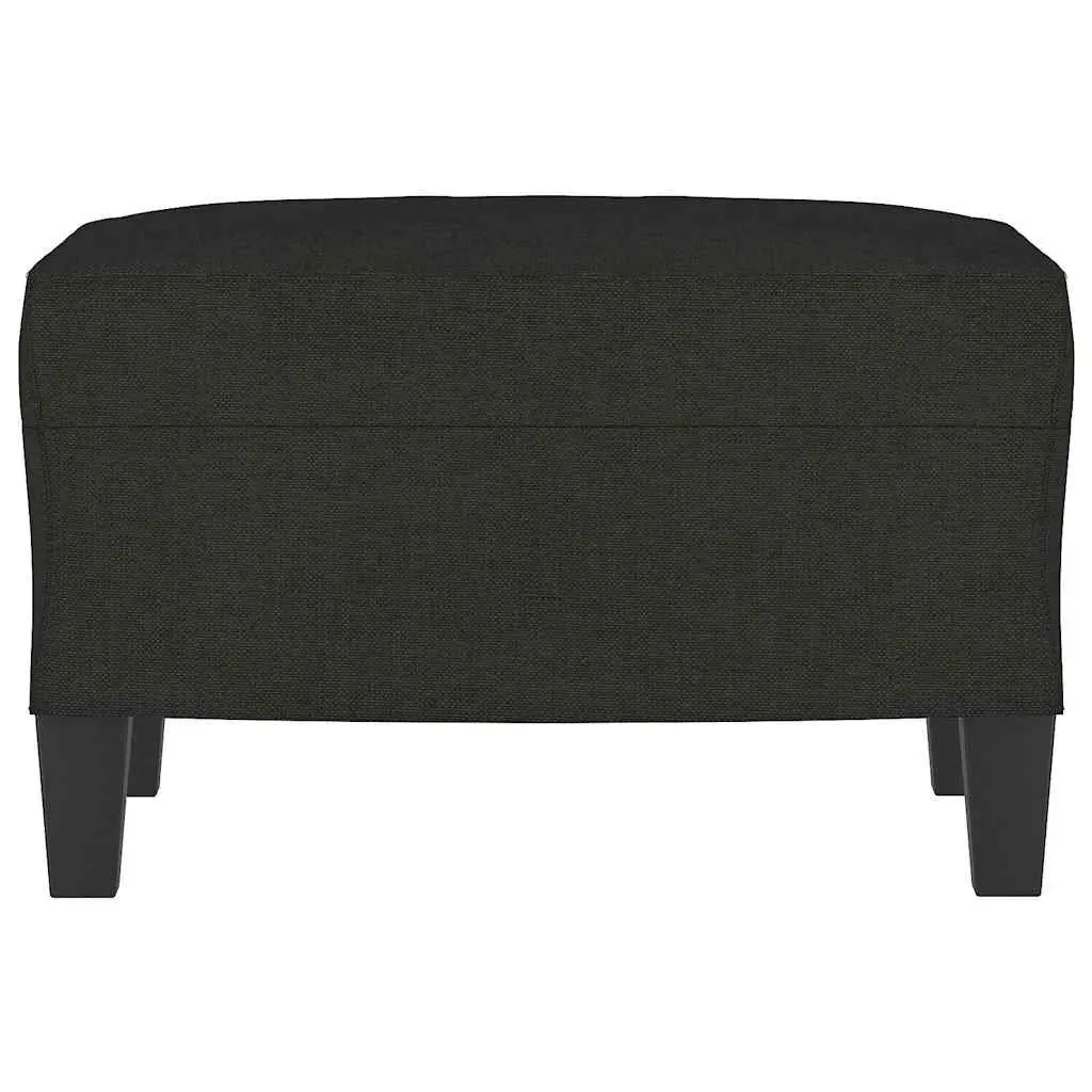 Footstool Black Fabric Compact Ottoman 60 x 50 x 41 cm Plywood Frame