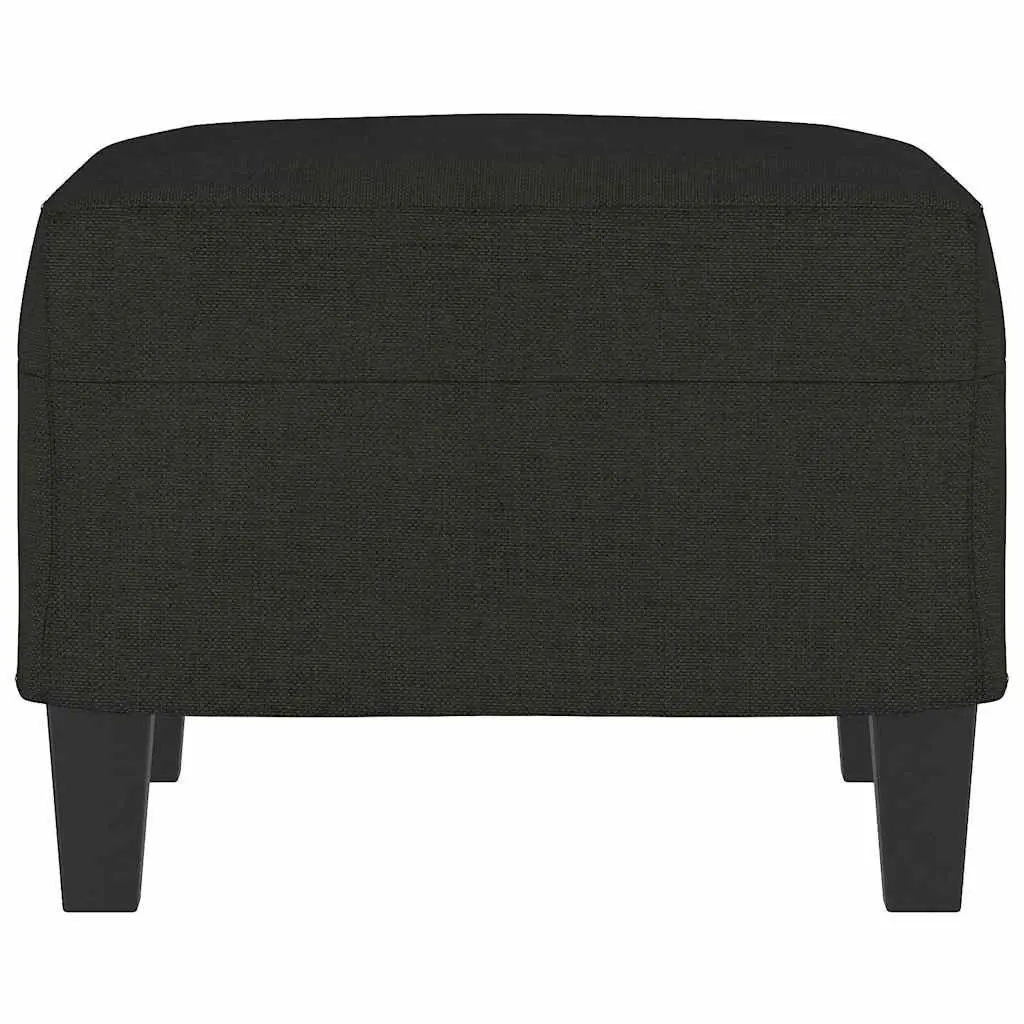 Footstool Black Fabric Compact Ottoman 60 x 50 x 41 cm Plywood Frame