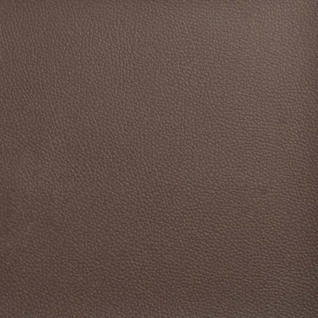 Footstool Brown Faux Leather Ottoman Compact Size Plywood Frame