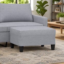 Light Grey Modern Living Room Footstool for Comfort
