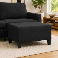 Stylish Black Fabric Footstool for Your Living Room