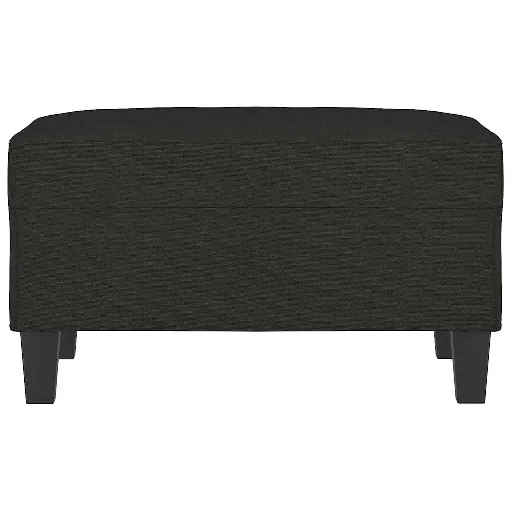 Footstool Black Fabric Ottoman Footrest Recliner Sofa Seat Living Room