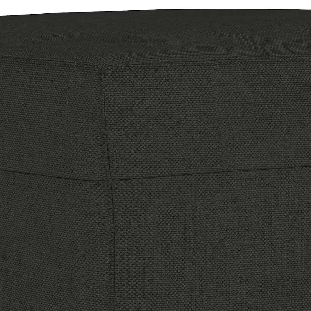 Footstool Black Fabric Ottoman Footrest Recliner Sofa Seat Living Room