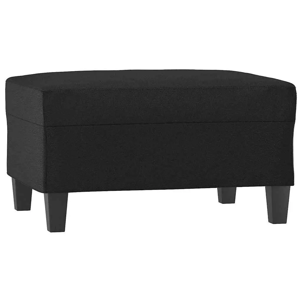 Footstool Black Faux Leather Ottoman Modern Compact Portable Furniture