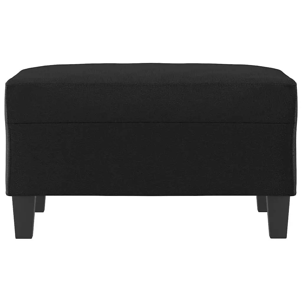 Footstool Black Faux Leather Ottoman Modern Compact Portable Furniture