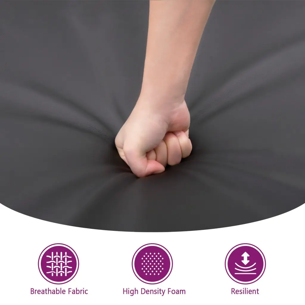Footstool Black Faux Leather Ottoman Modern Compact Portable Furniture