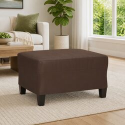 Brown Faux Leather Footstool Ottoman 70x55x41 cm