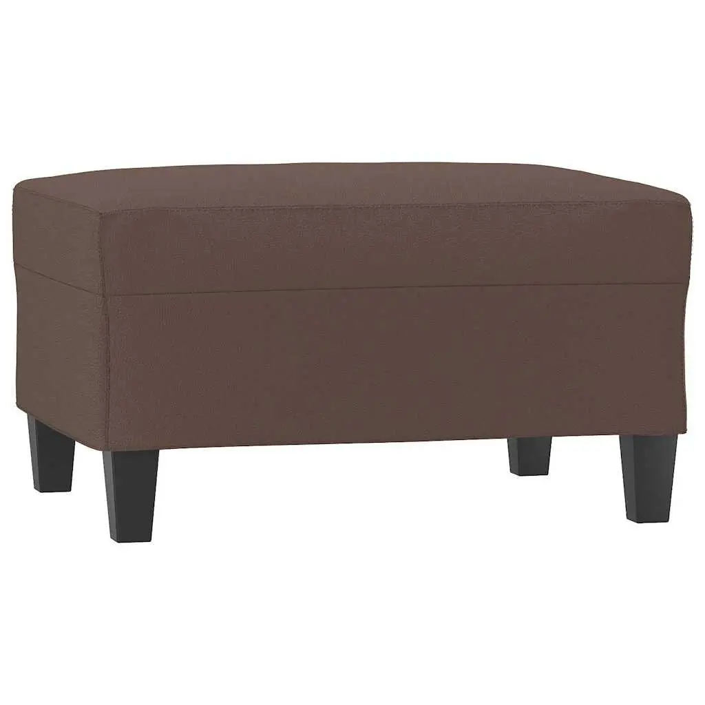 Footstool Brown Faux Leather 70x55x41 cm Ottoman Lounge Seat Rest
