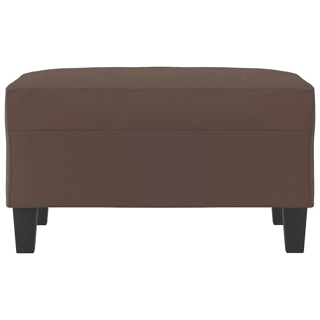 Footstool Brown Faux Leather 70x55x41 cm Ottoman Lounge Seat Rest