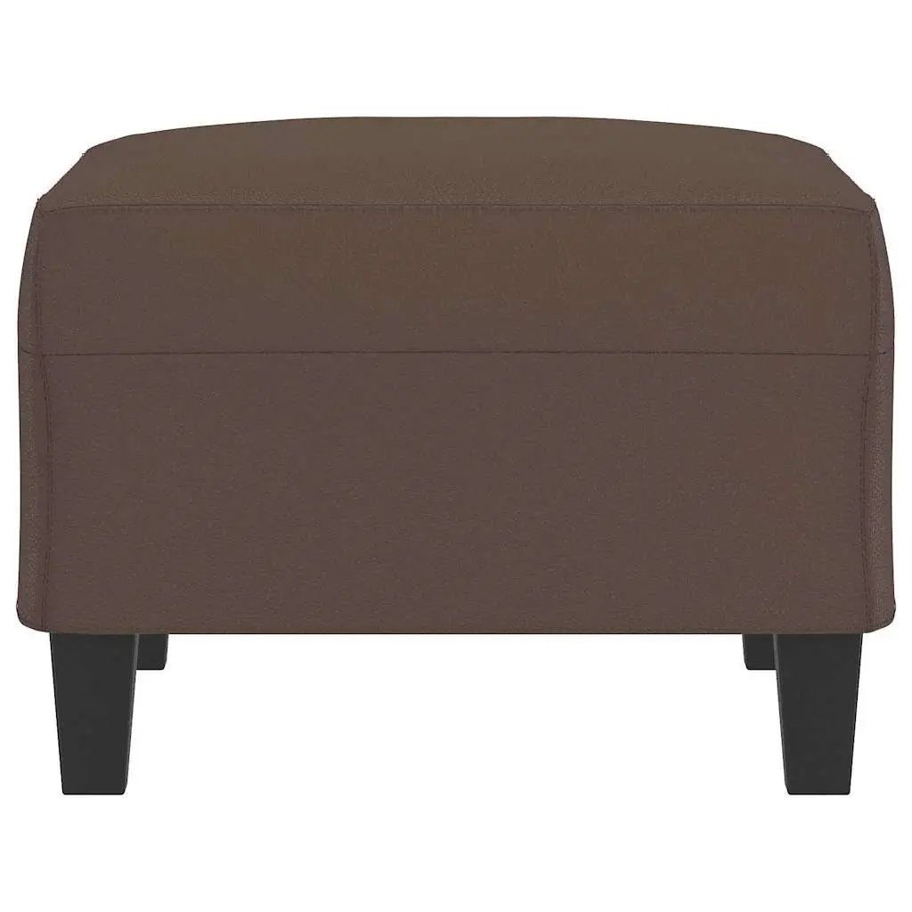Footstool Brown Faux Leather 70x55x41 cm Ottoman Lounge Seat Rest