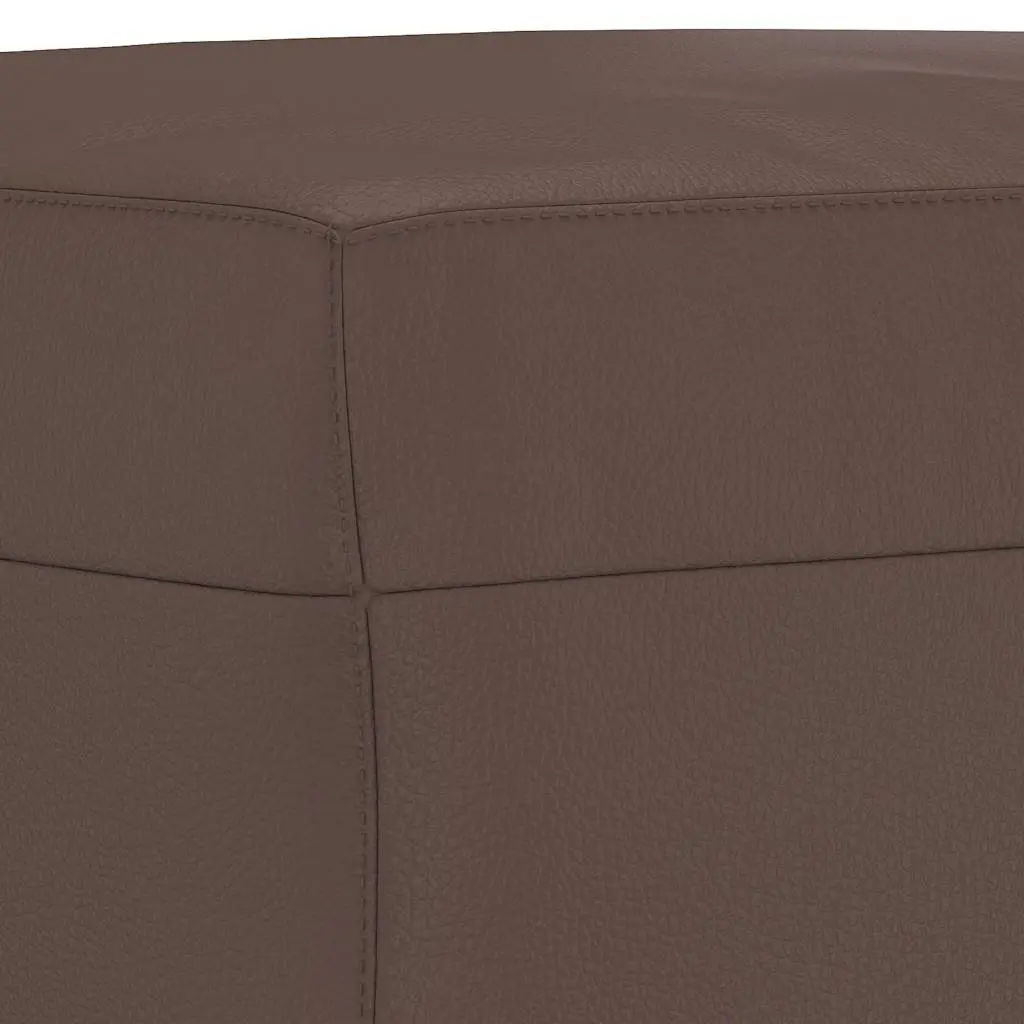 Footstool Brown Faux Leather 70x55x41 cm Ottoman Lounge Seat Rest