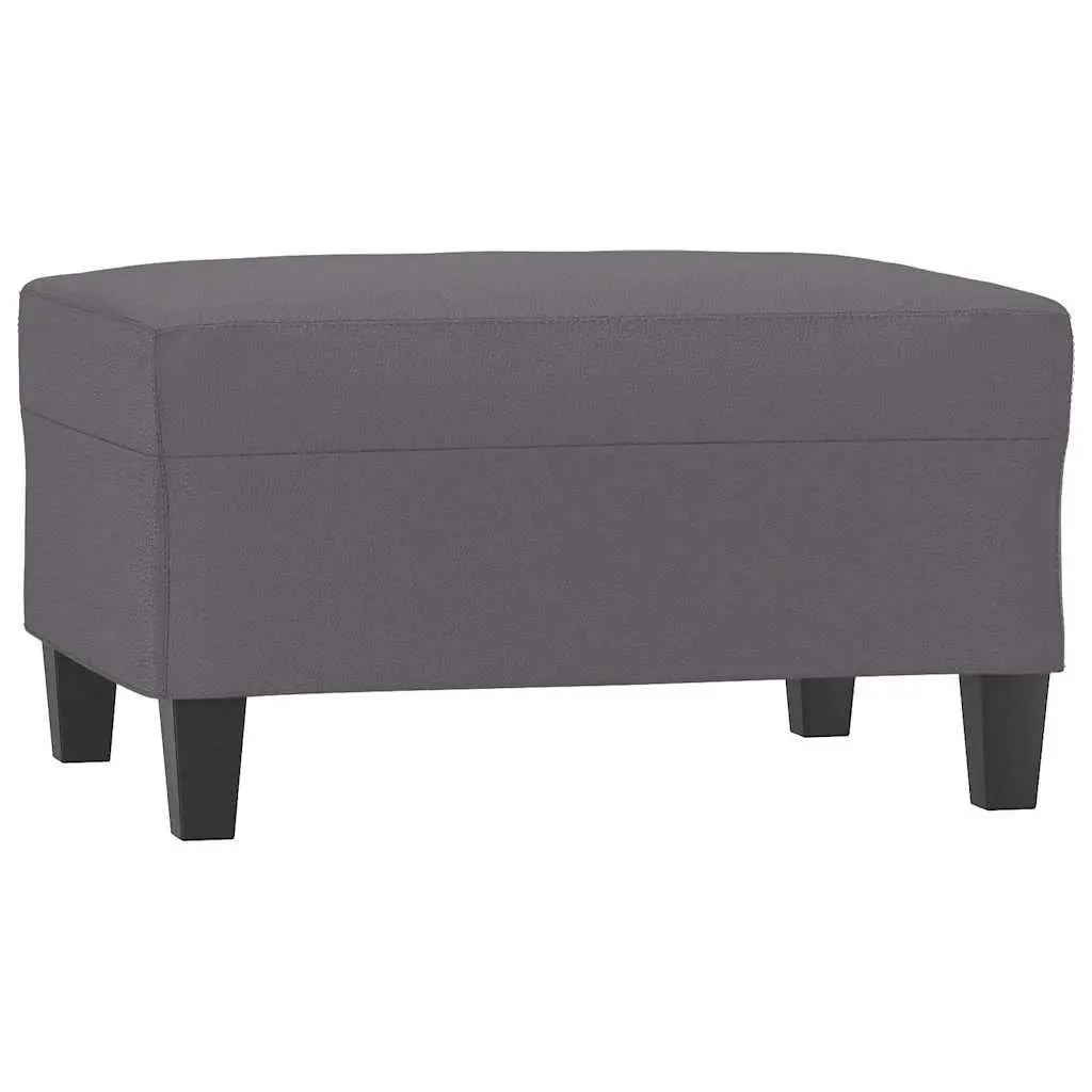 Footstool Grey 70x55x41 cm Faux Leather Ottoman Seat Rest Compact Modern