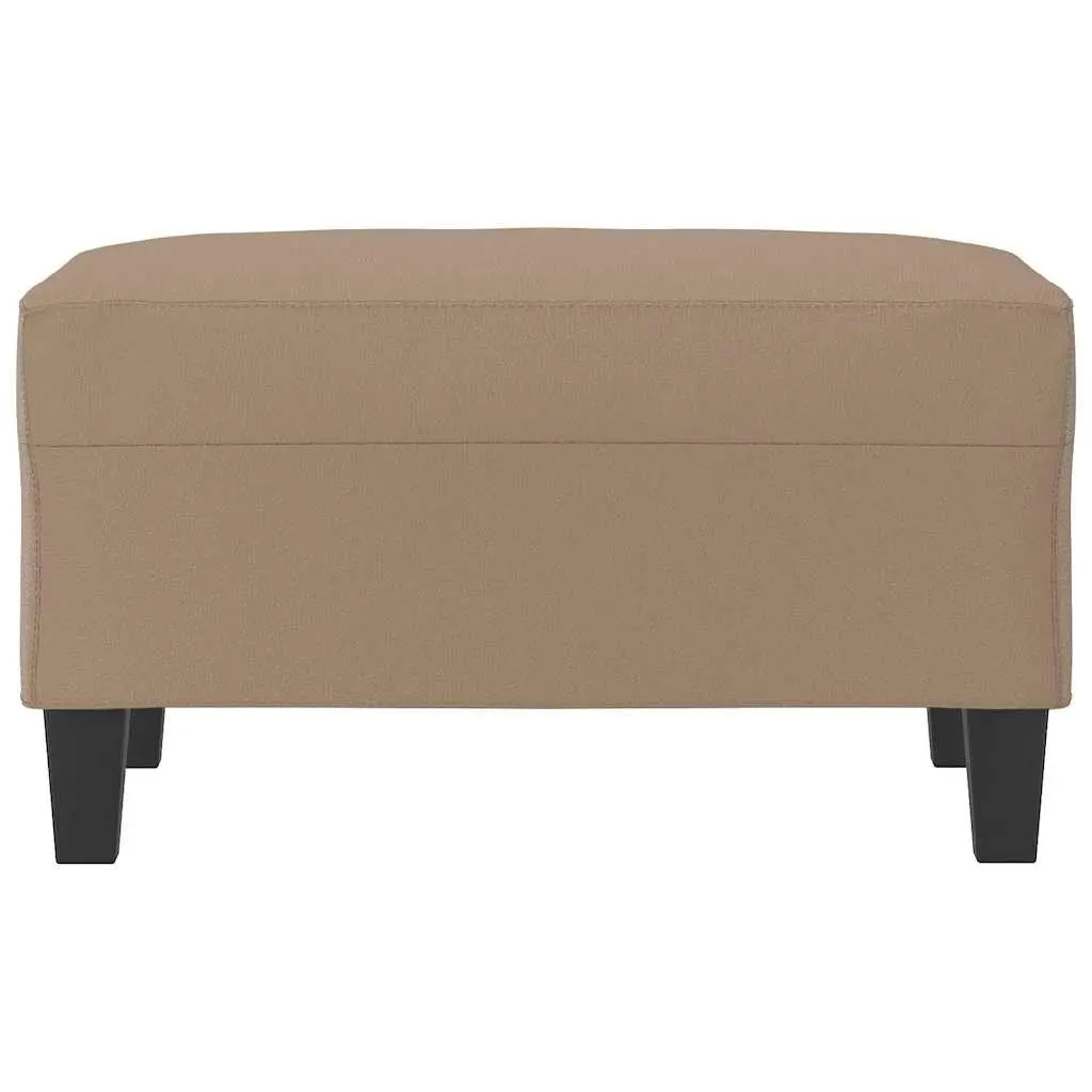 Footstool Brown Faux Leather Compact Ottoman Plywood Frame