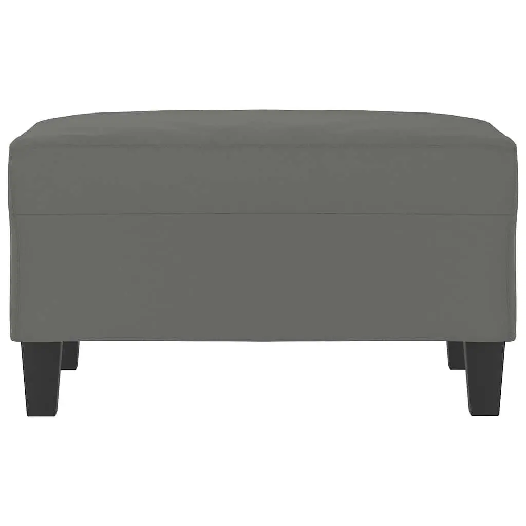 Grey Footstool Ottoman Compact Microfibre Fabric Resting Stool