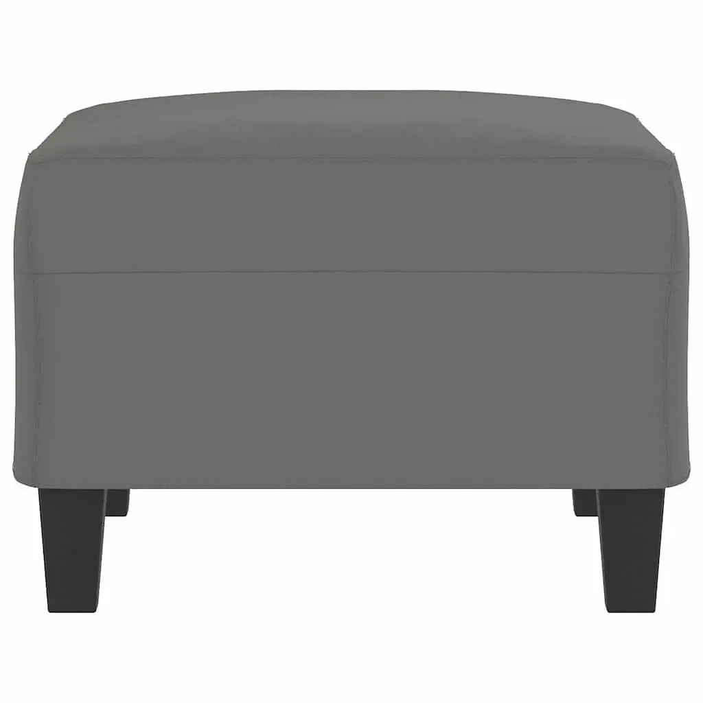 Grey Footstool Ottoman Compact Microfibre Fabric Resting Stool