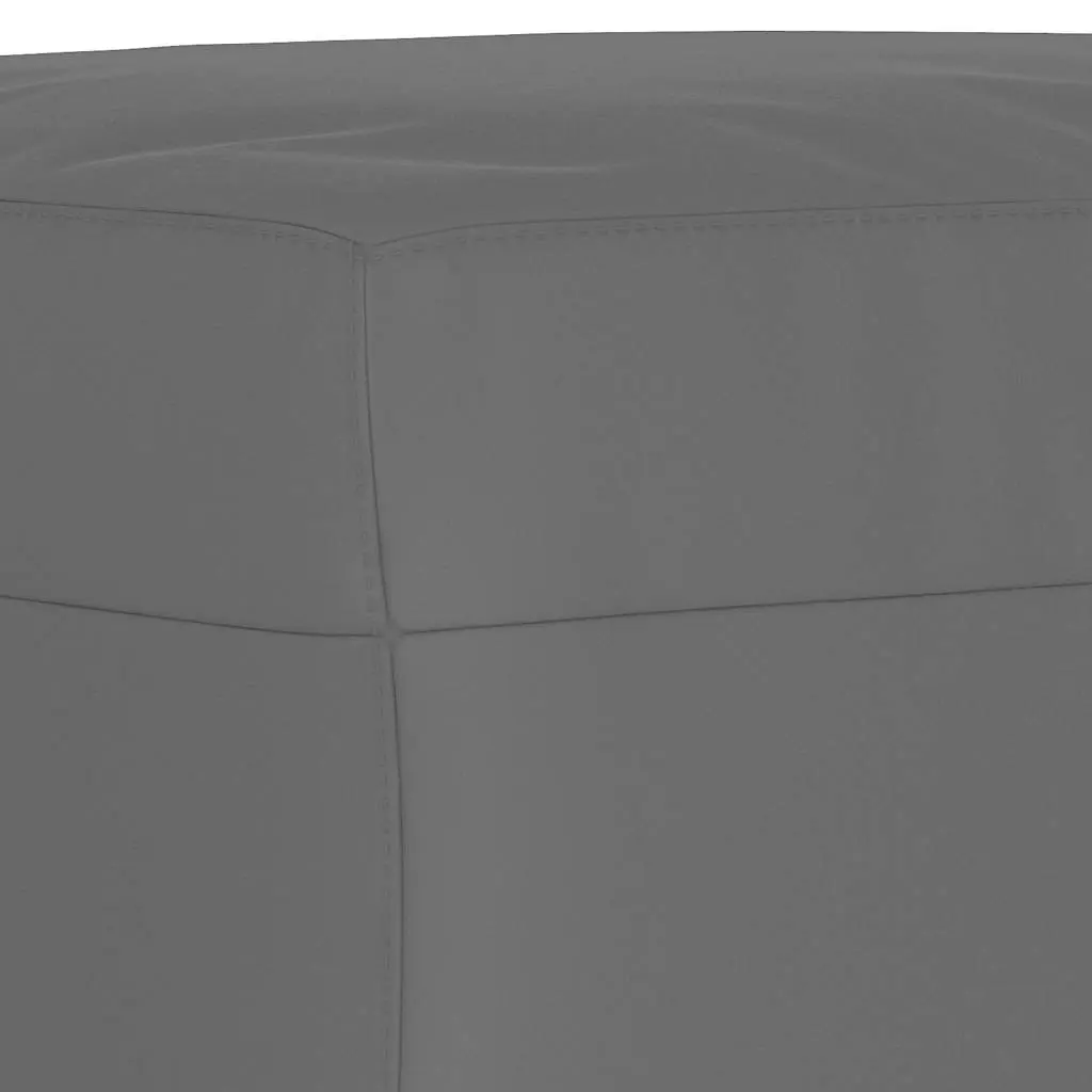 Grey Footstool Ottoman Compact Microfibre Fabric Resting Stool