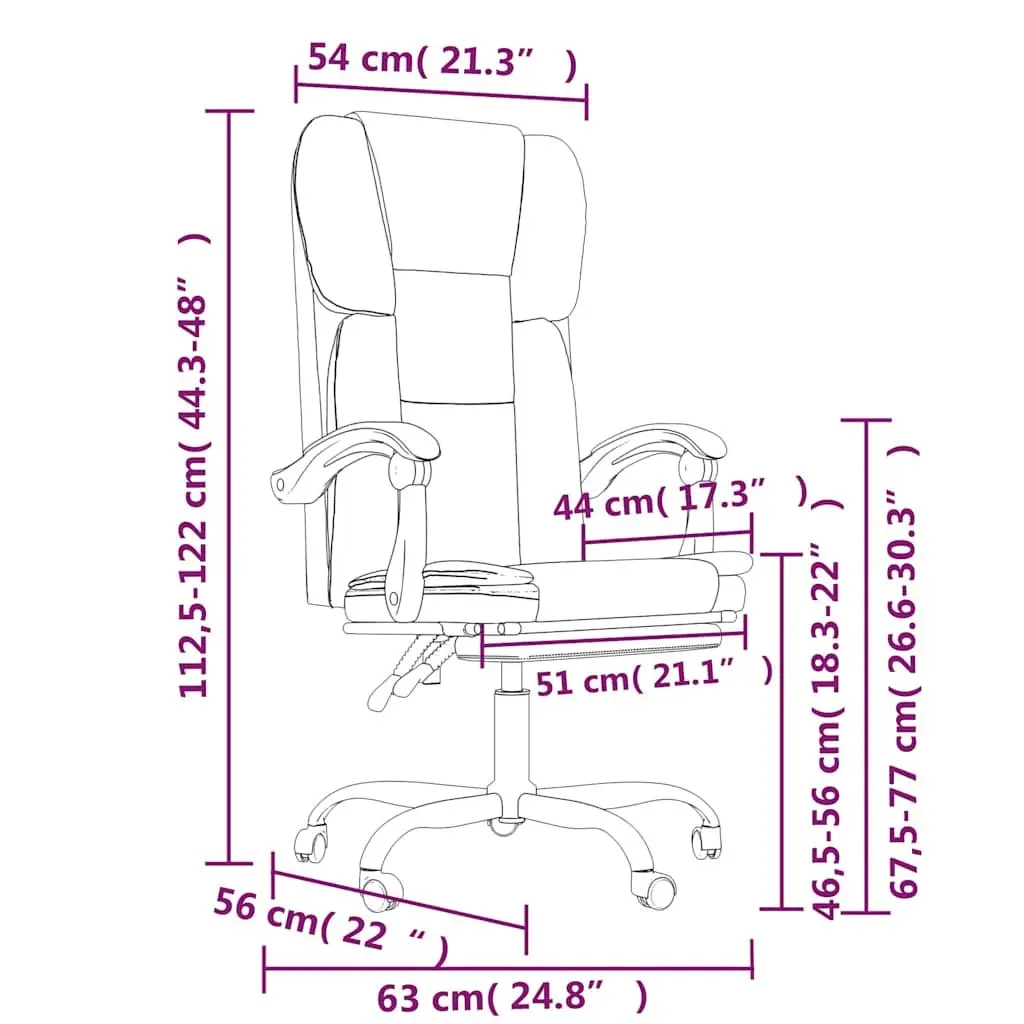 Black Faux Leather Reclining Office Chair