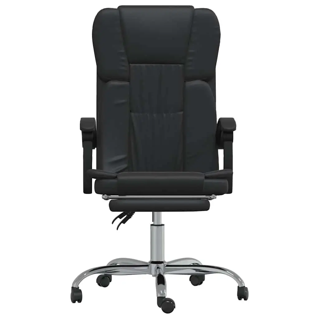 Black Faux Leather Reclining Office Chair