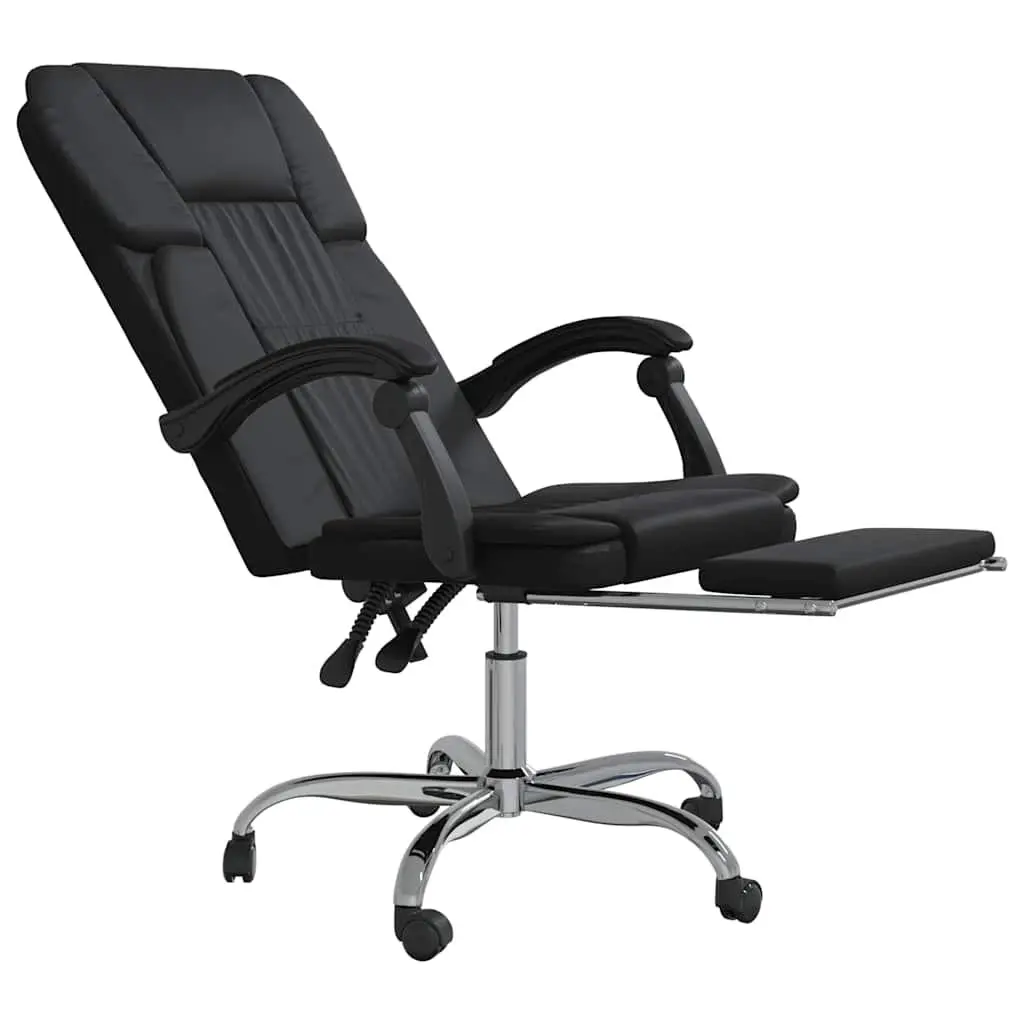 Black Faux Leather Reclining Office Chair