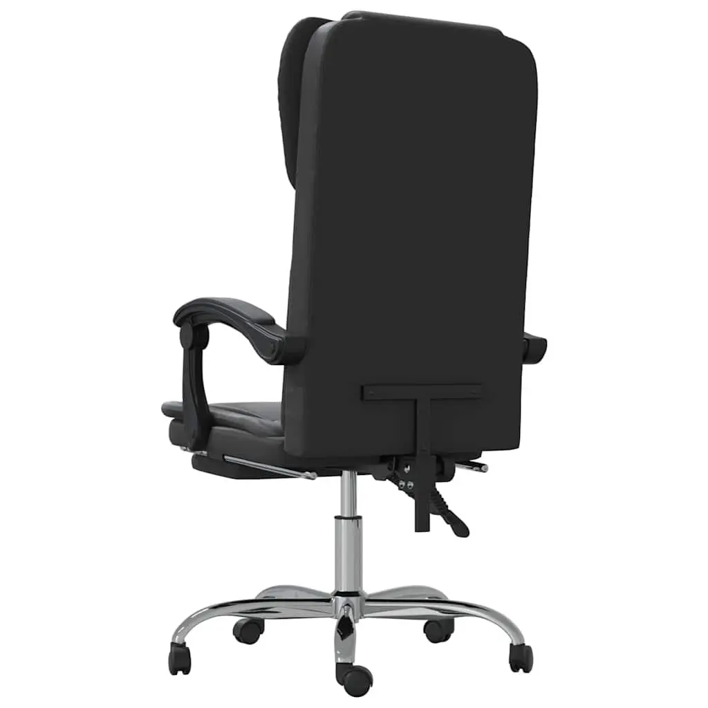 Black Faux Leather Reclining Office Chair