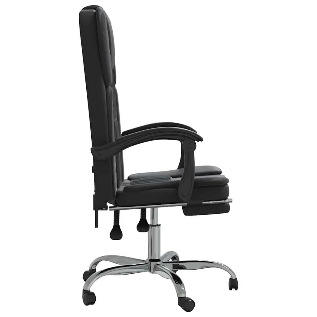 Black Faux Leather Reclining Office Chair