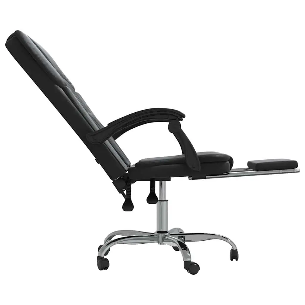 Black Faux Leather Reclining Office Chair