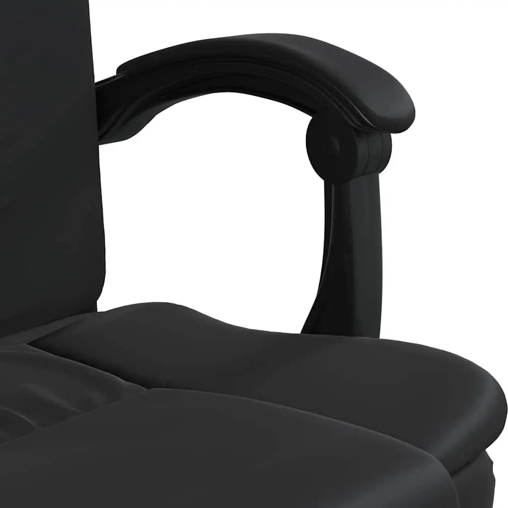 Black Faux Leather Reclining Office Chair