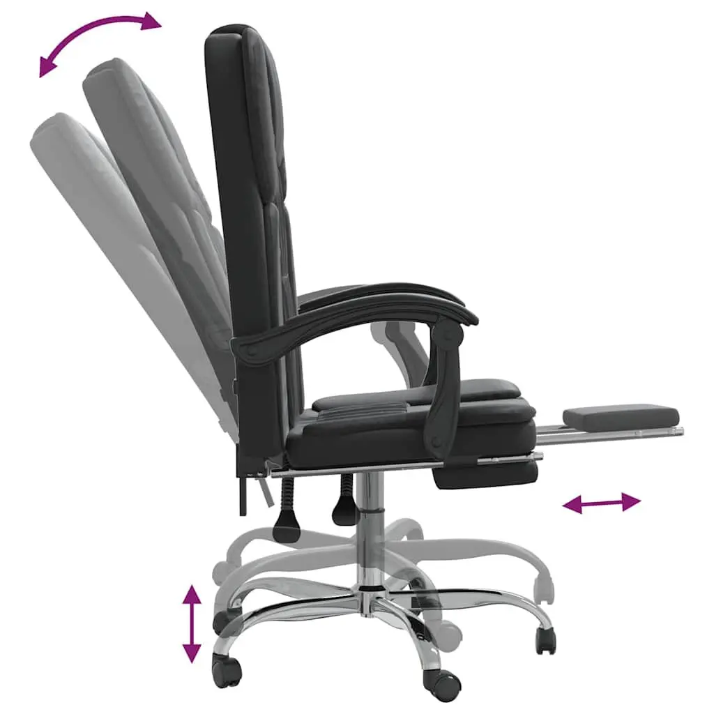 Black Faux Leather Reclining Office Chair