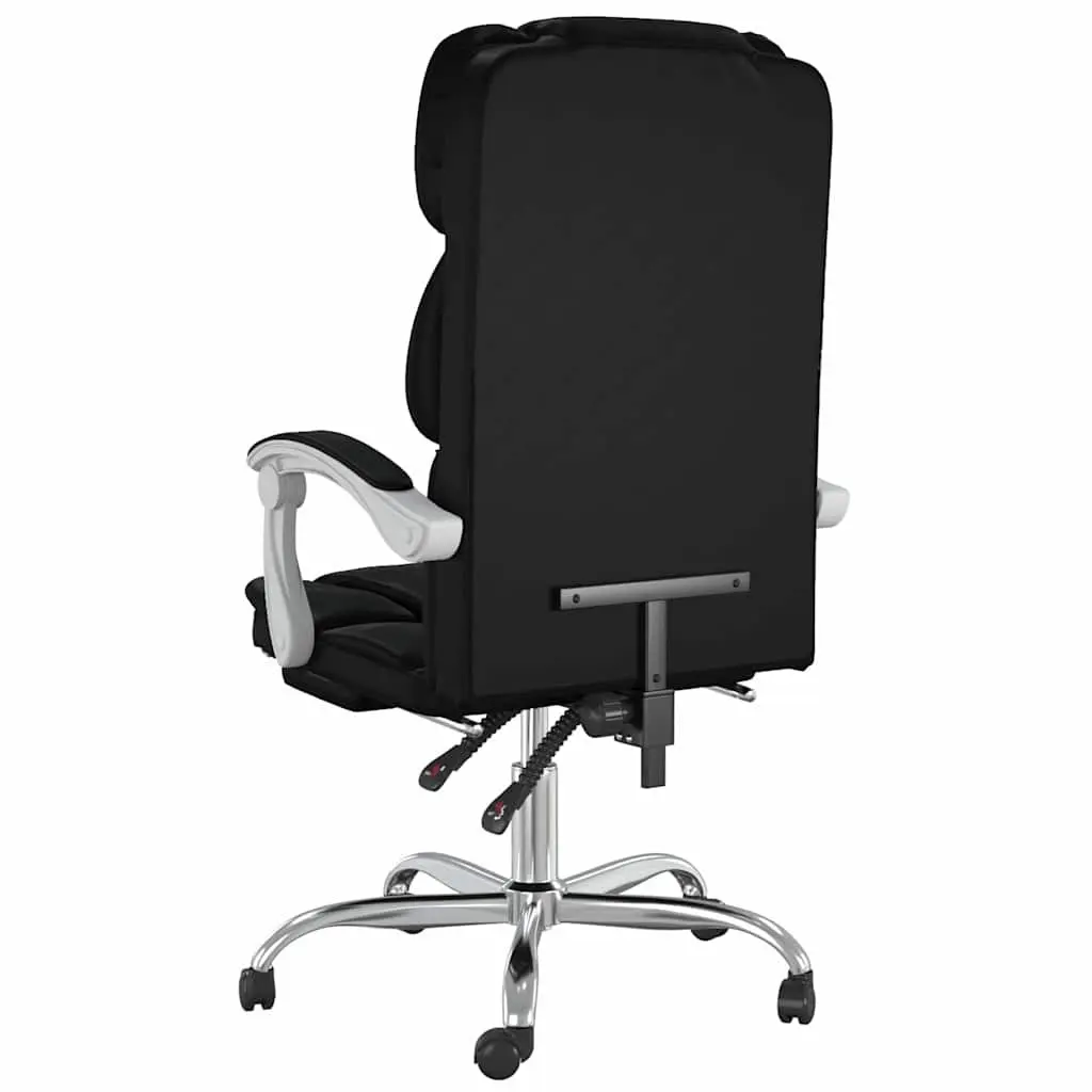 Reclining Office Chair Black Faux Leather Adjustable Backrest Height Swivel