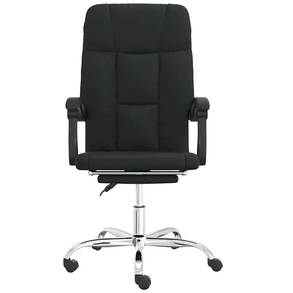 Reclining Office Chair Black Faux Leather Adjustable Height Backrest Swivel Desk
