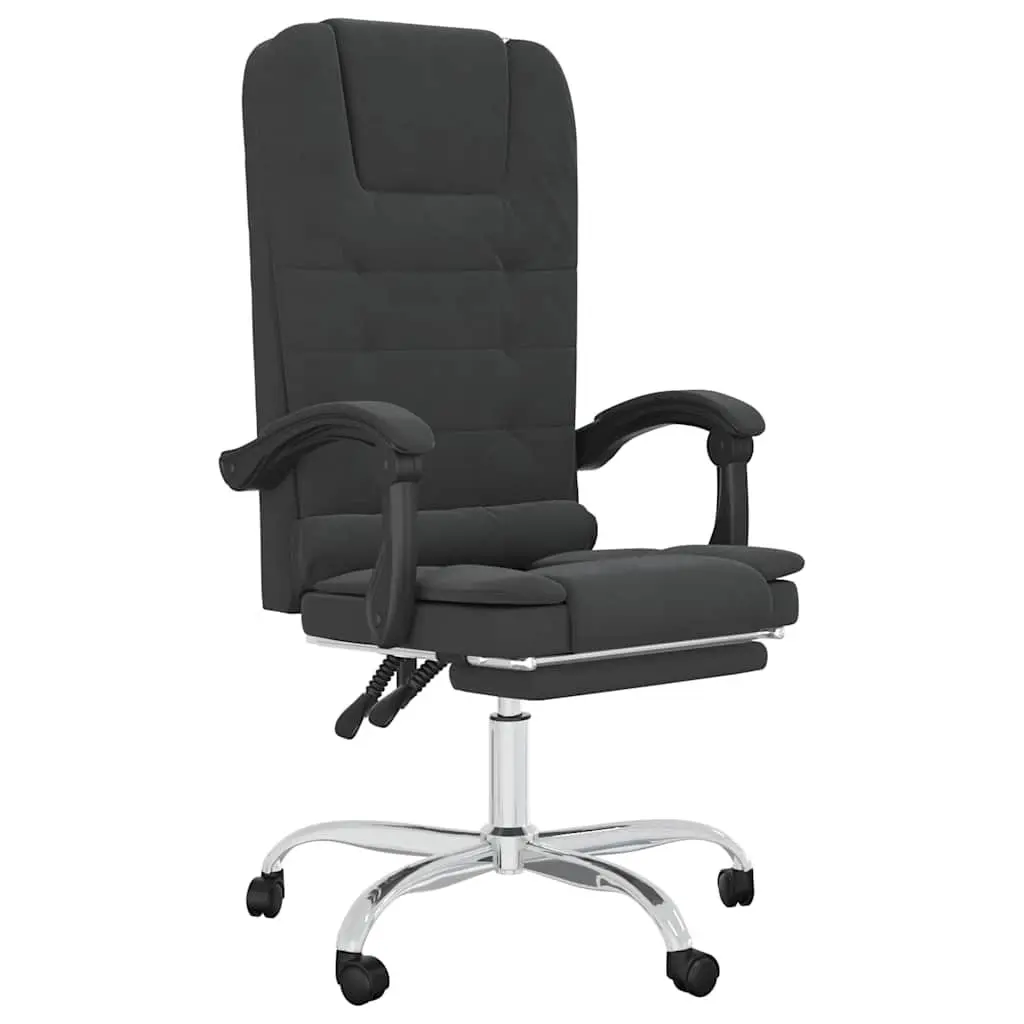 Massage Reclining Office Chair Black Ergonomic Faux Leather Adjustable Height