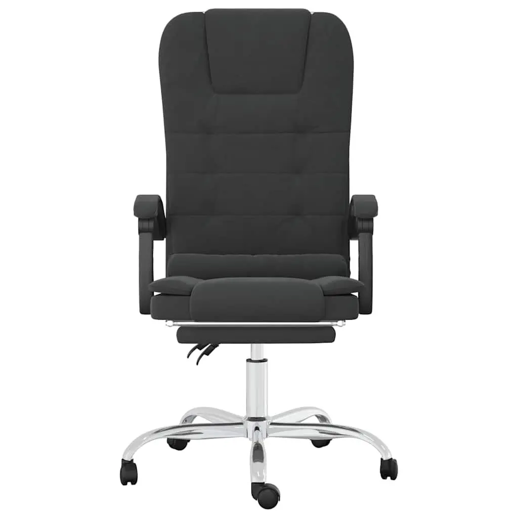 Massage Reclining Office Chair Black Ergonomic Faux Leather Adjustable Height