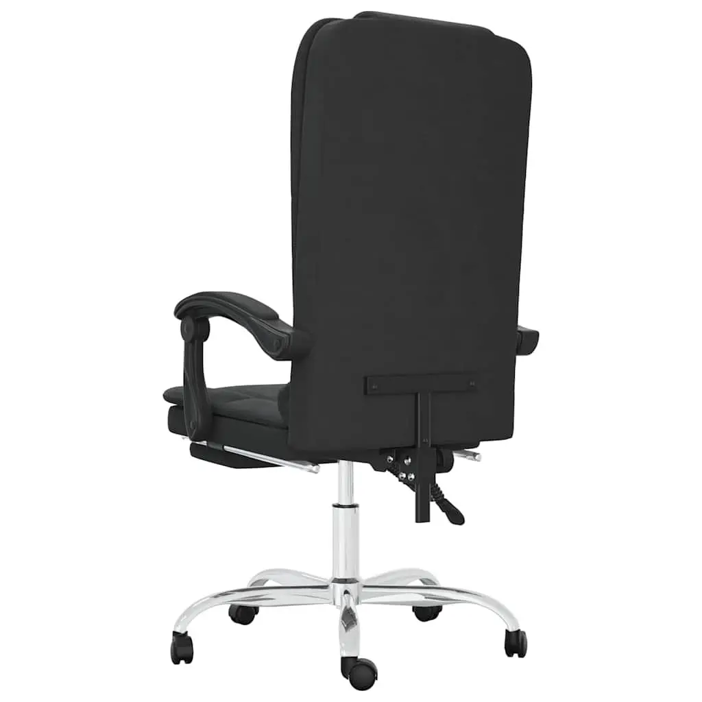 Massage Reclining Office Chair Black Ergonomic Faux Leather Adjustable Height