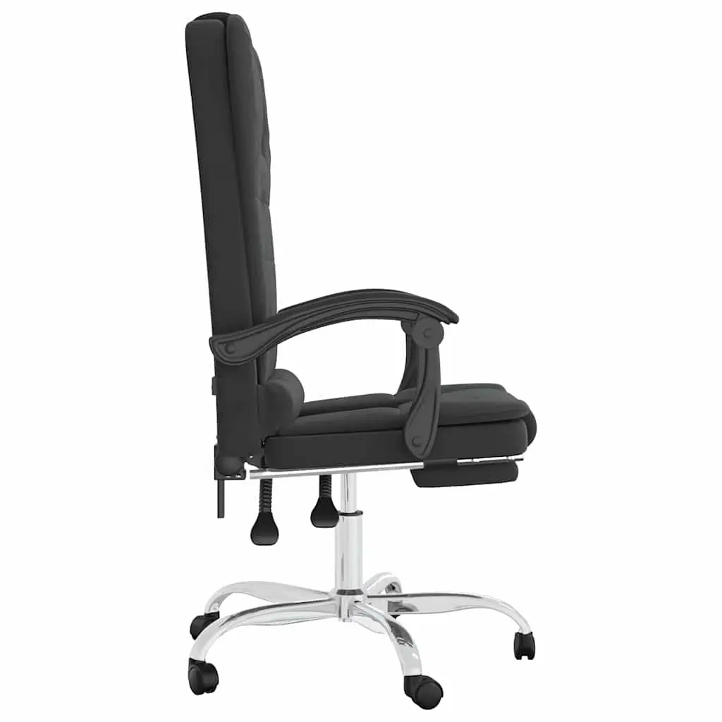 Massage Reclining Office Chair Black Ergonomic Faux Leather Adjustable Height