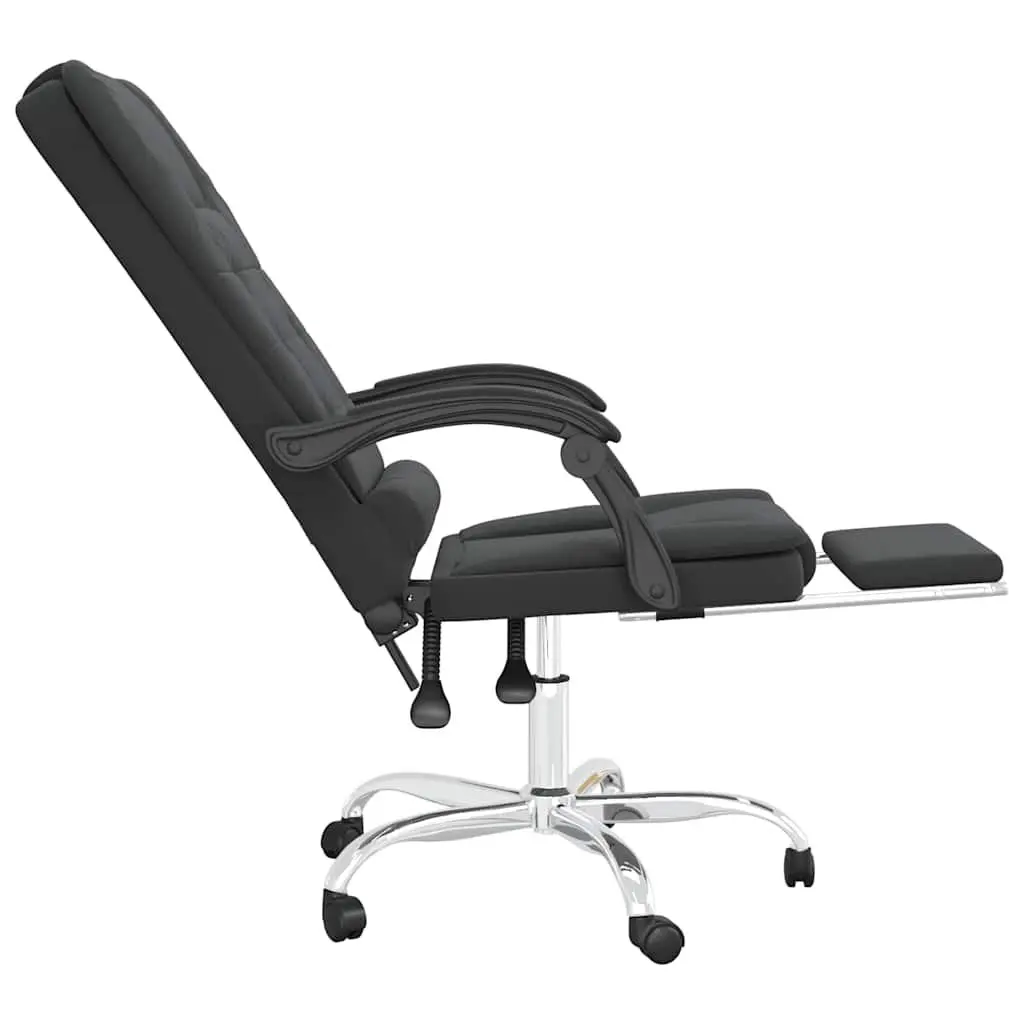 Massage Reclining Office Chair Black Ergonomic Faux Leather Adjustable Height