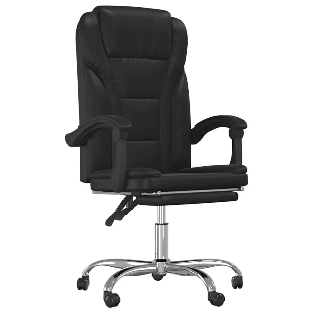 Black Faux Leather Reclining Office Chair