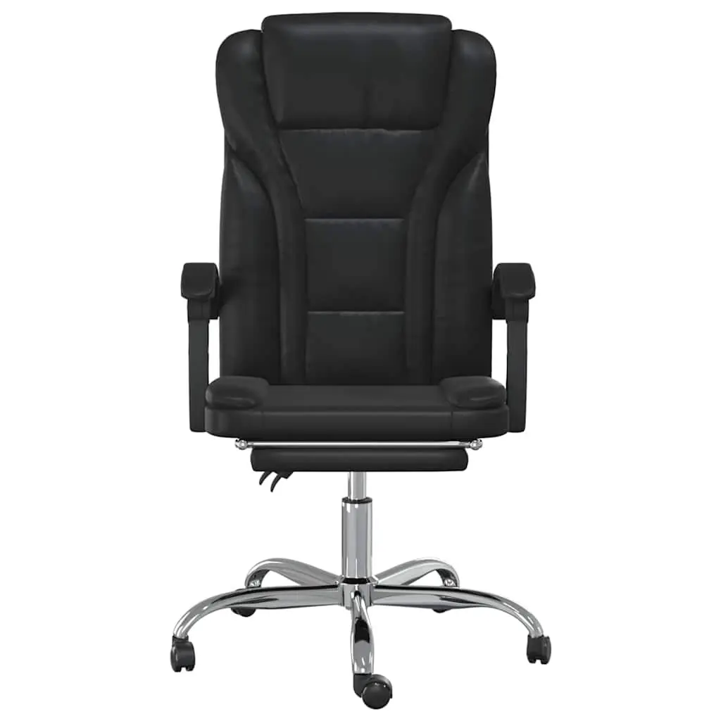 Black Faux Leather Reclining Office Chair