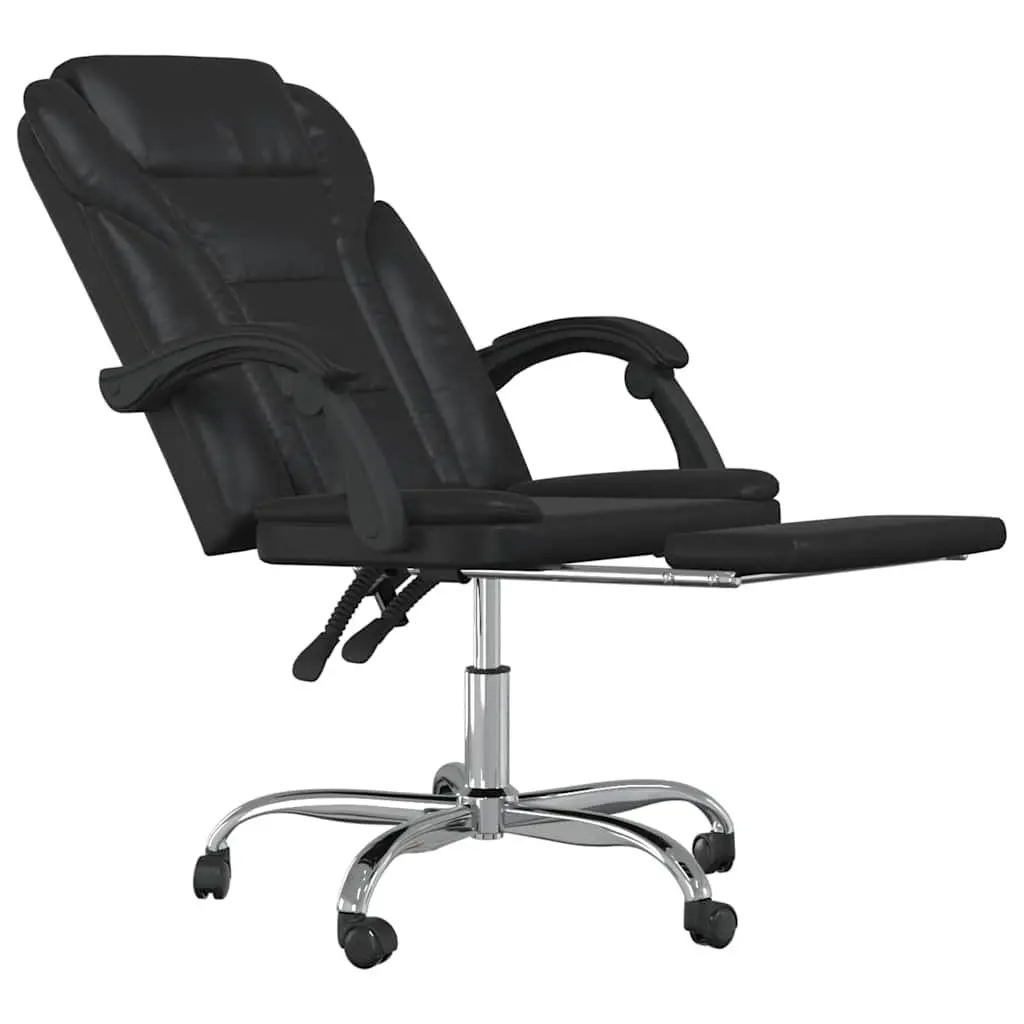 Black Faux Leather Reclining Office Chair