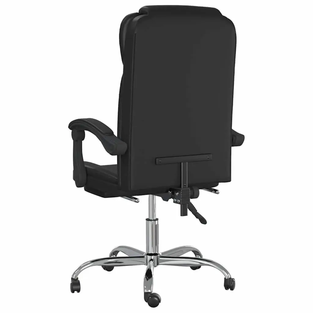 Black Faux Leather Reclining Office Chair