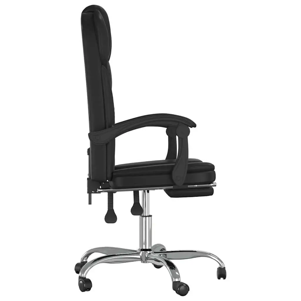 Black Faux Leather Reclining Office Chair