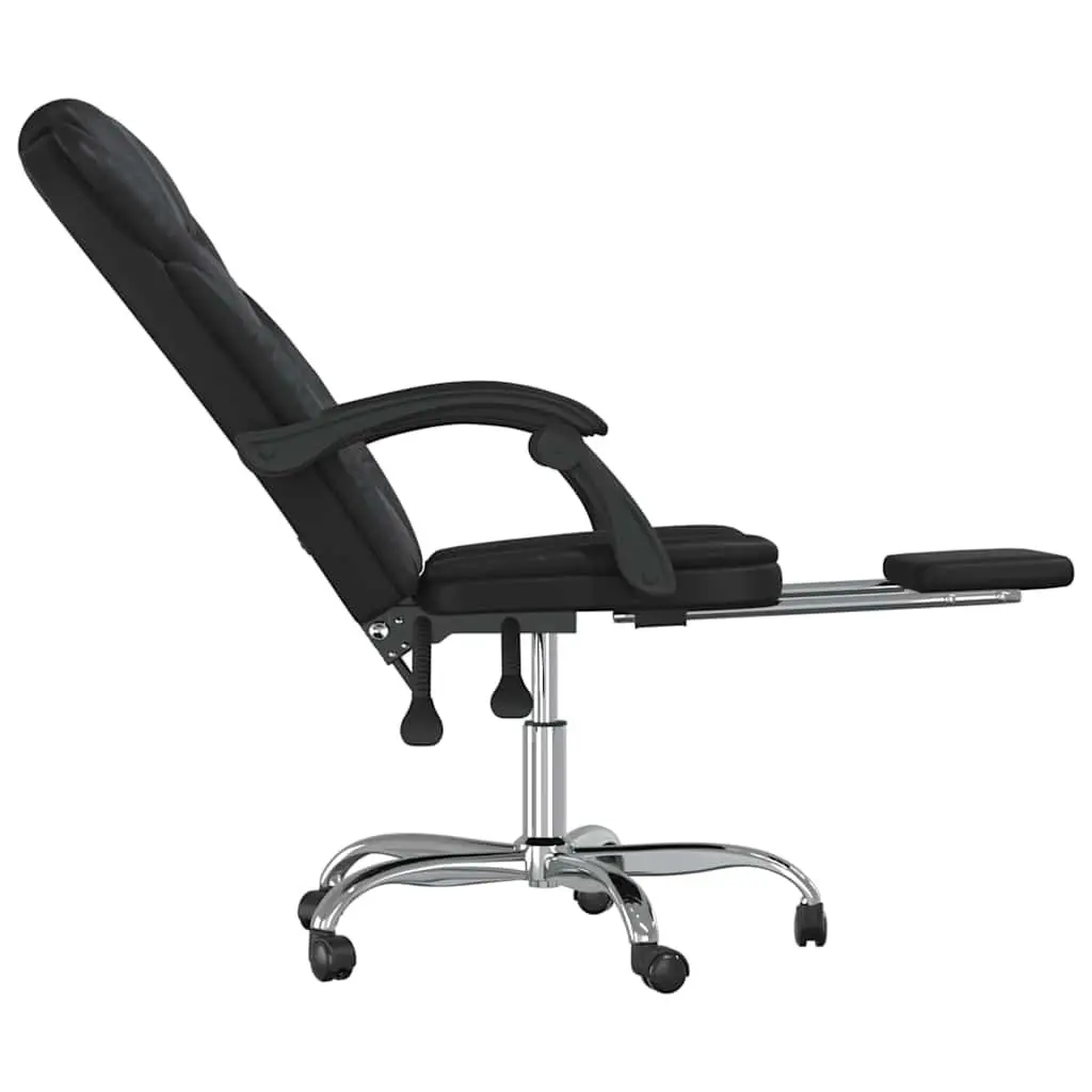 Black Faux Leather Reclining Office Chair