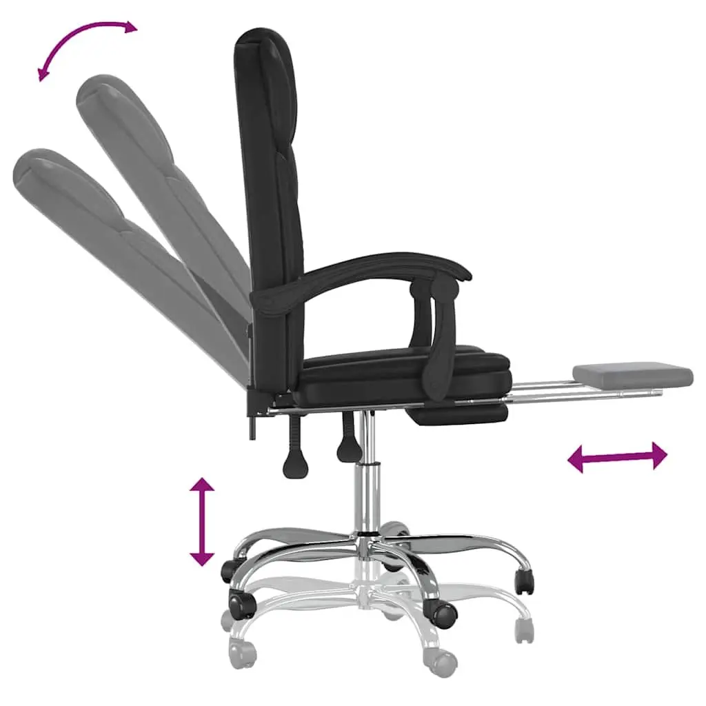 Black Faux Leather Reclining Office Chair
