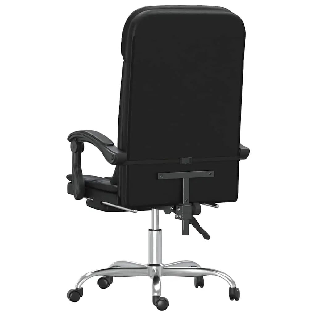Massage Reclining Office Chair Black Faux Leather Adjustable Backrest Swivel