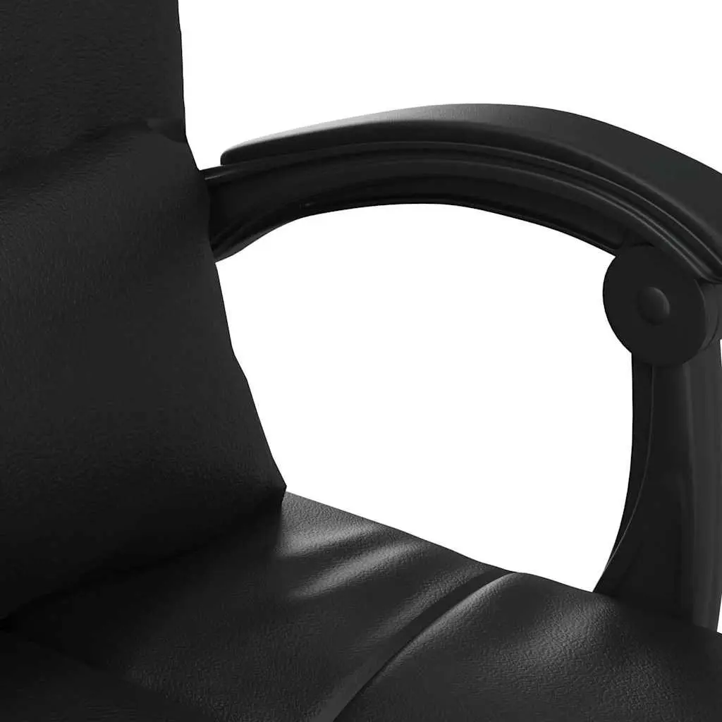 Massage Reclining Office Chair Black Faux Leather Adjustable Backrest Swivel