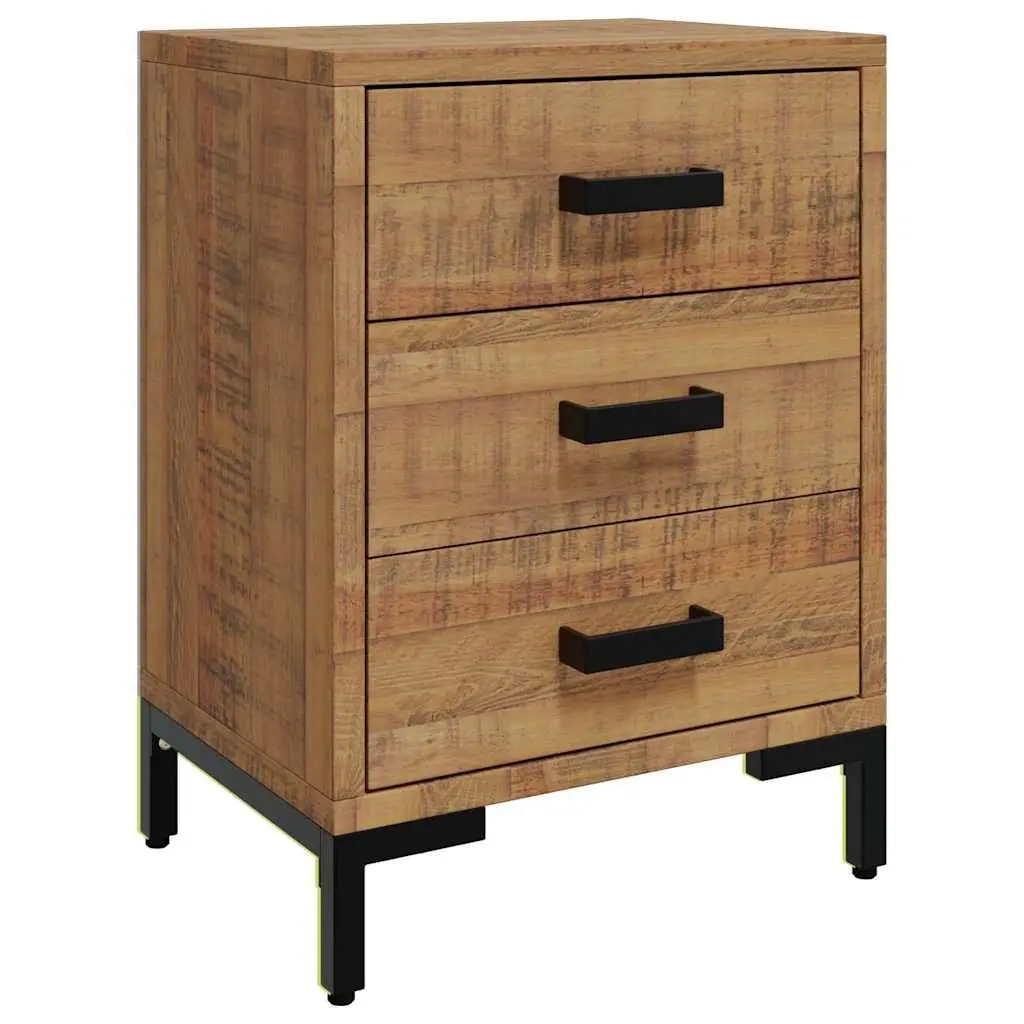 Brown Bedside Cabinet 40x30x55 cm Solid Pinewood