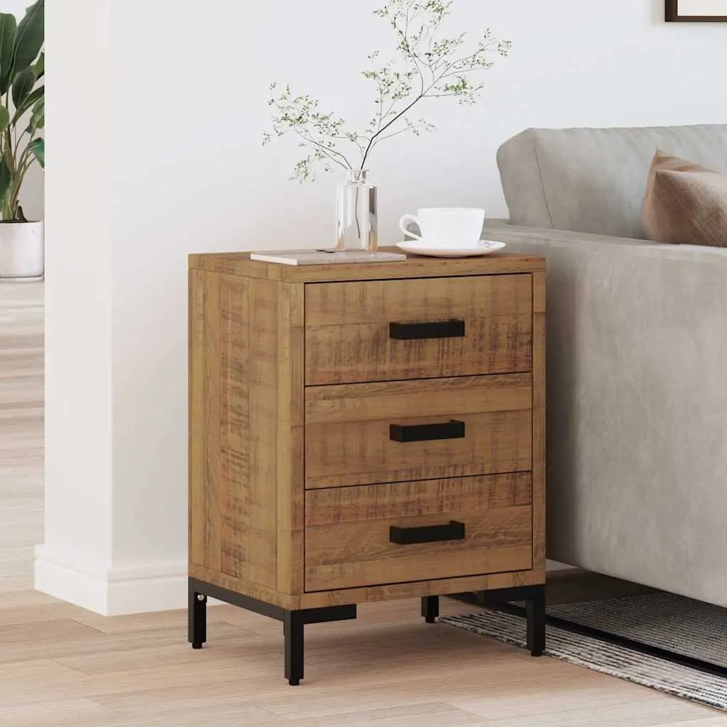 Brown Bedside Cabinet 40x30x55 cm Solid Pinewood
