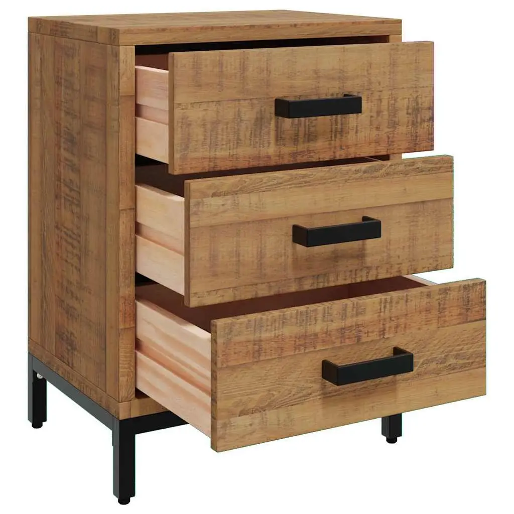 Brown Bedside Cabinet 40x30x55 cm Solid Pinewood